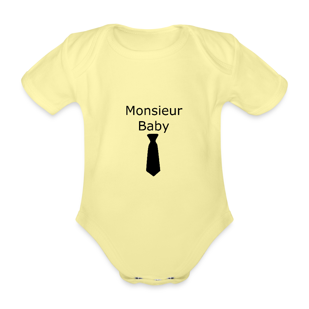 Monsieur Baby Krawatte Baby Bio-Kurzarm-Body 158540 - Hellgelb