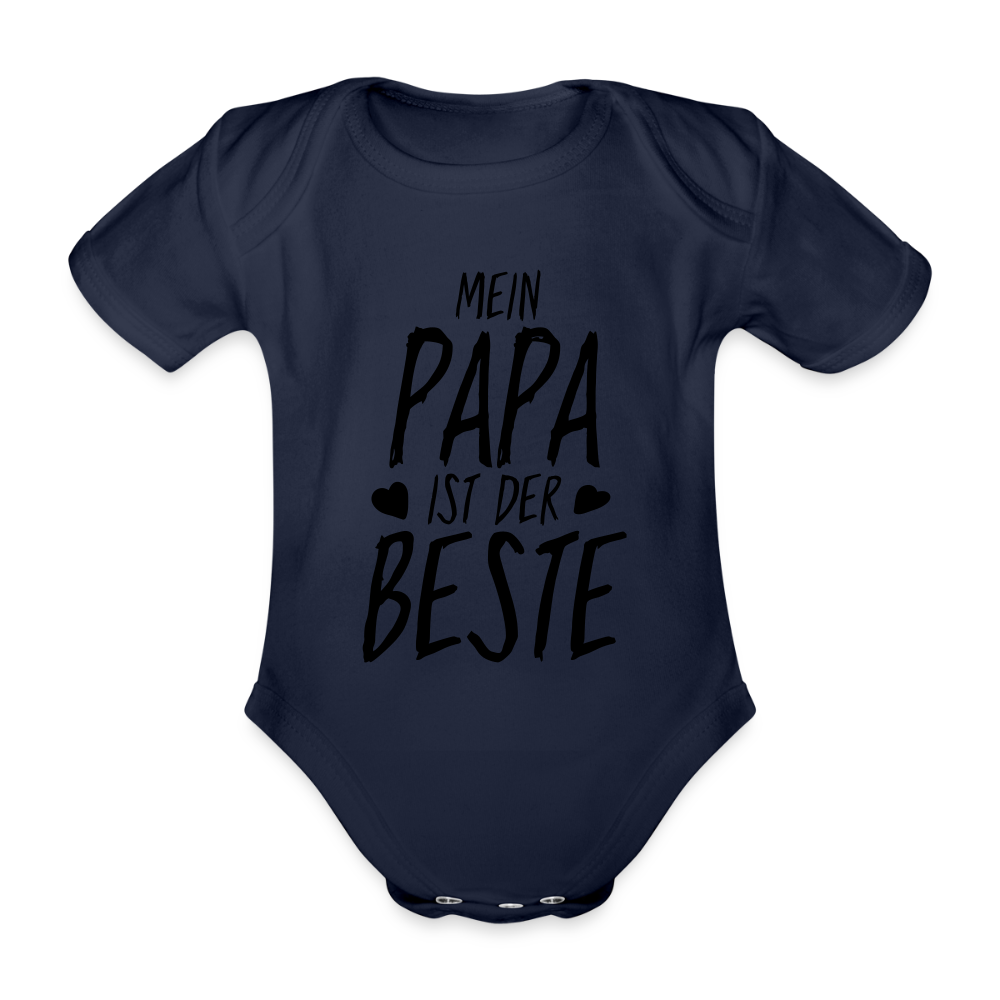 Mein Papa ist der Beste Baby Bio-Kurzarm-Body 157890 - Dunkelnavy
