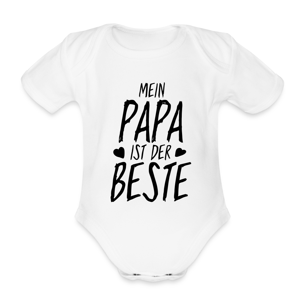 Mein Papa ist der Beste Baby Bio-Kurzarm-Body 157890 - Weiß