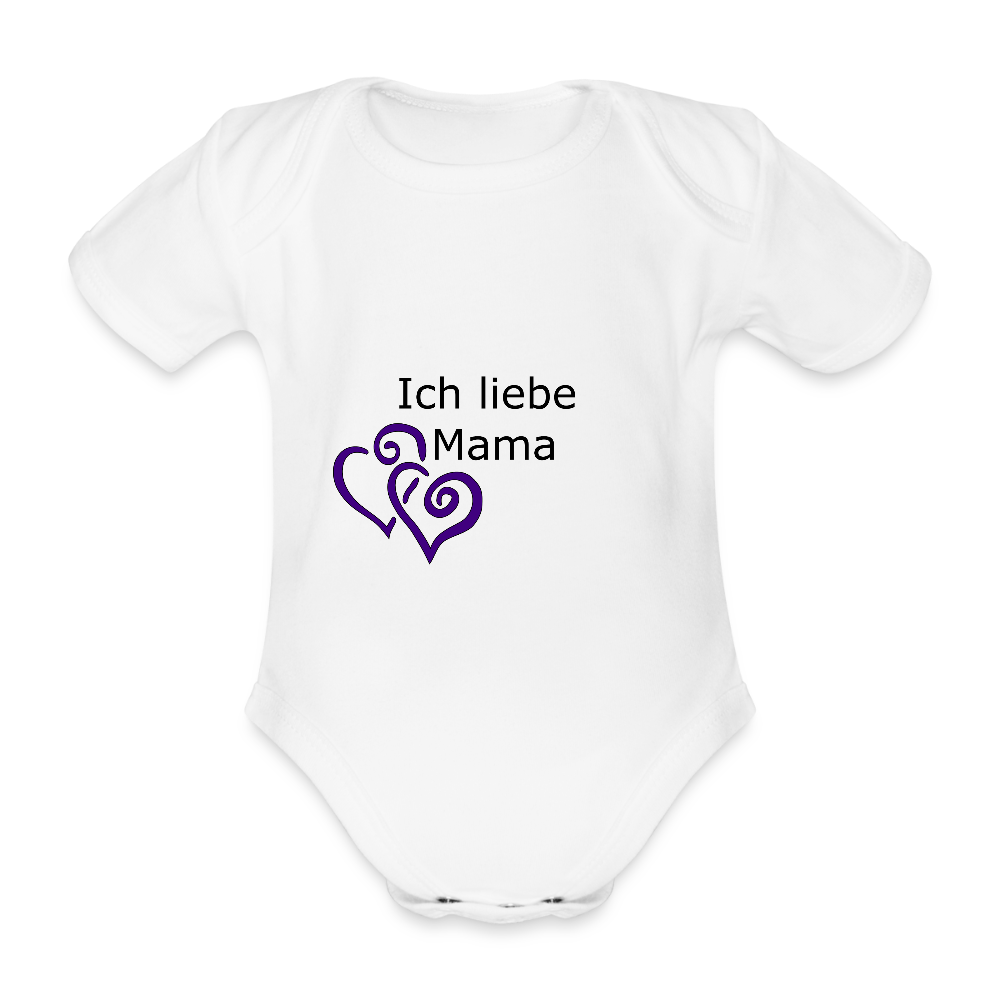 Ich Liebe Mama Herz Baby Bio-Kurzarm-Body 158537 - Weiß