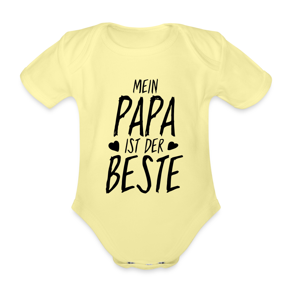 Mein Papa ist der Beste Baby Bio-Kurzarm-Body 157890 - Hellgelb