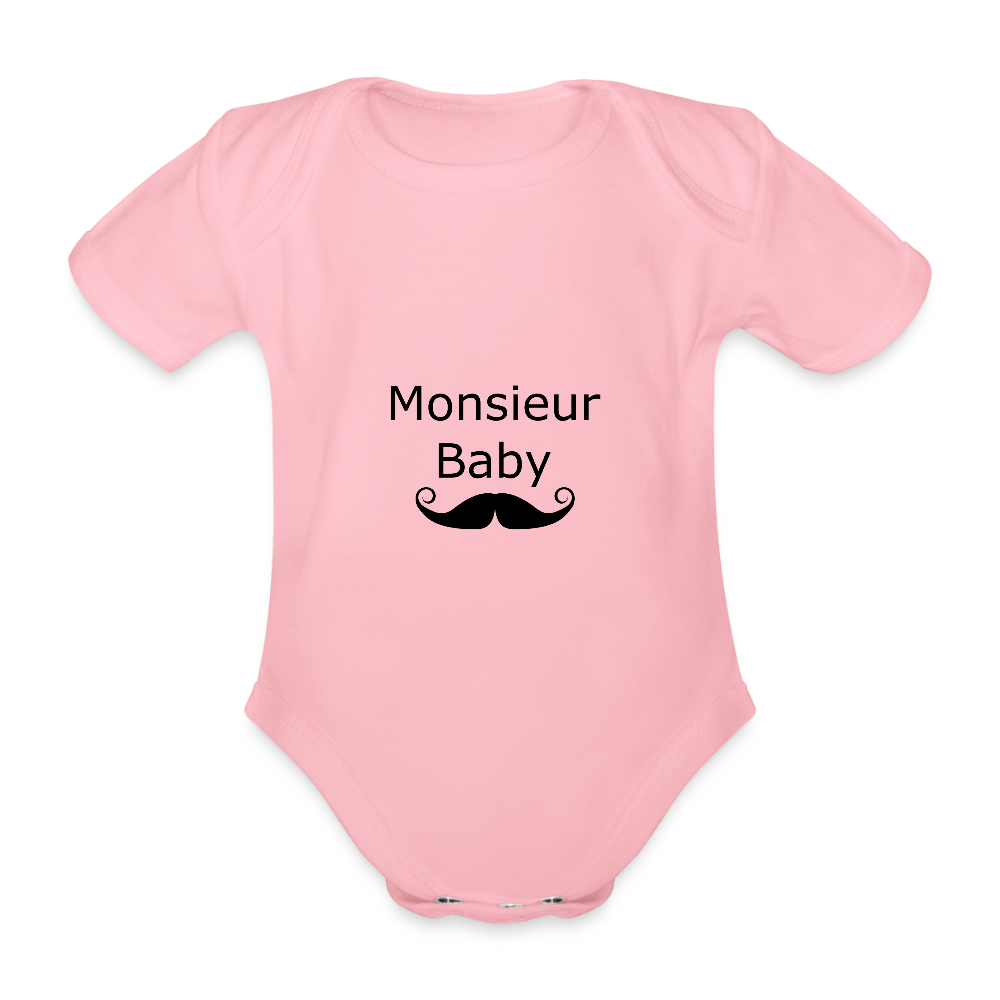 Monsieur Baby Baby Bio-Kurzarm-Body 156995 - Hellrosa