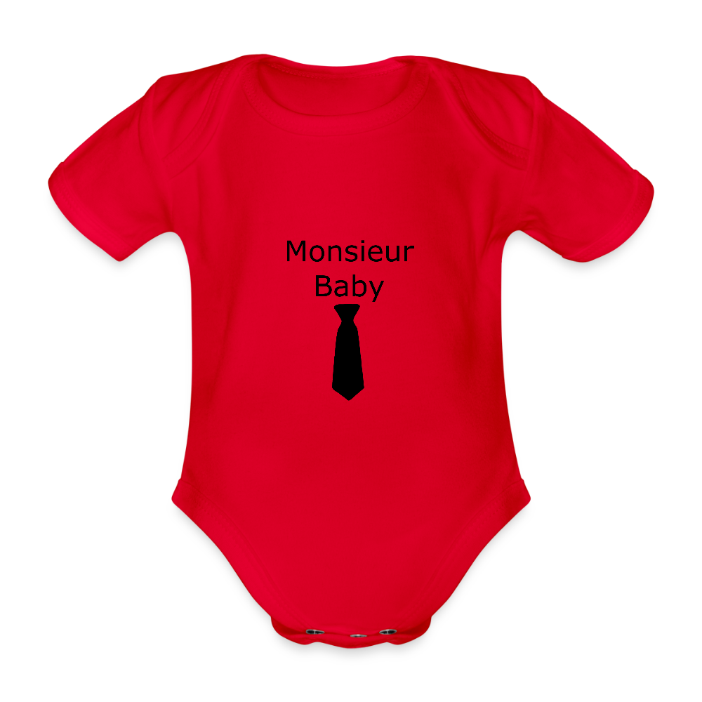 Monsieur Baby Krawatte Baby Bio-Kurzarm-Body 158540 - Rot