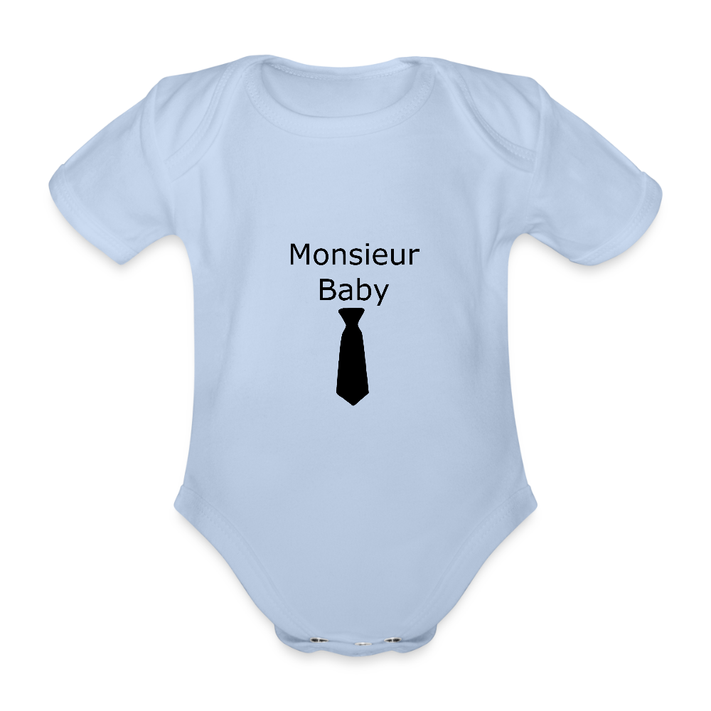 Monsieur Baby Krawatte Baby Bio-Kurzarm-Body 158540 - Sky