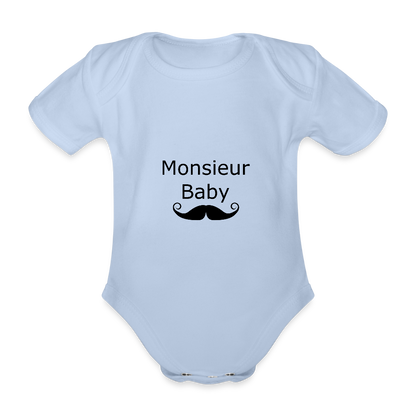 Monsieur Baby Baby Bio-Kurzarm-Body  156995 - Sky