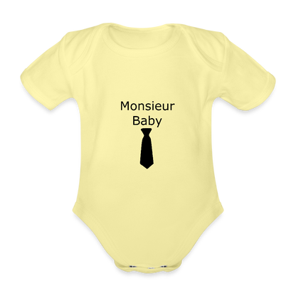 Monsieur Baby Krawatte Baby Bio-Kurzarm-Body 158540 - Hellgelb
