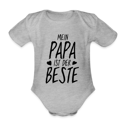 Mein Papa ist der Beste Baby Bio-Kurzarm-Body 157890 - Grau meliert