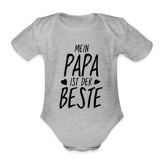 Mein Papa ist der Beste Baby Bio-Kurzarm-Body 157890 - Grau meliert