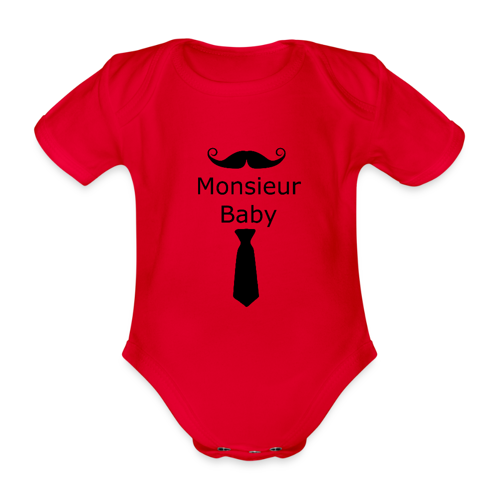 Monsieur Baby Krawatte Baby Bio-Kurzarm-Body 158539 - Rot
