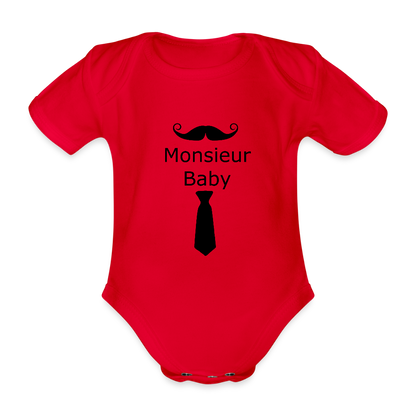 Monsieur Baby Krawatte Baby Bio-Kurzarm-Body 158539 - Rot