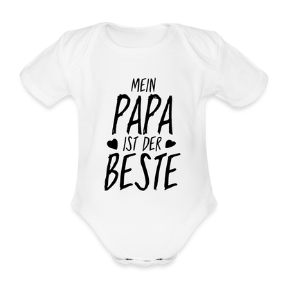 Mein Papa ist der Beste Baby Bio-Kurzarm-Body 157890 - Weiß