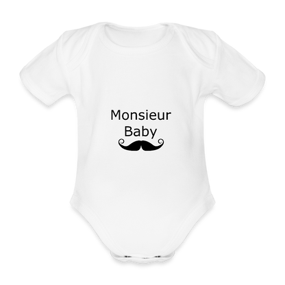 Monsieur Baby Baby Bio-Kurzarm-Body  156995 - Weiß
