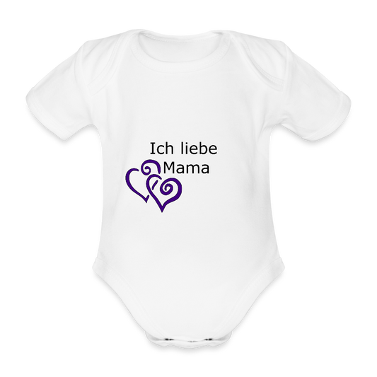 Ich Liebe Mama Herz Baby Bio-Kurzarm-Body 158537 - Weiß