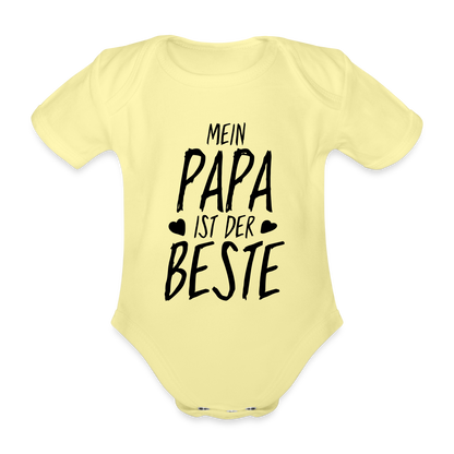 Mein Papa ist der Beste Baby Bio-Kurzarm-Body 157890 - Hellgelb