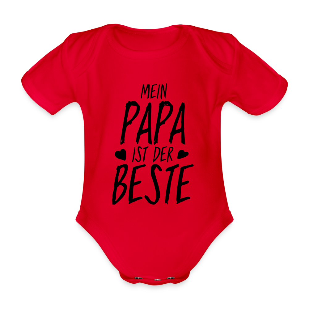 Mein Papa ist der Beste Baby Bio-Kurzarm-Body 157890 - Rot