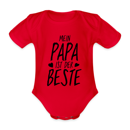Mein Papa ist der Beste Baby Bio-Kurzarm-Body 157890 - Rot