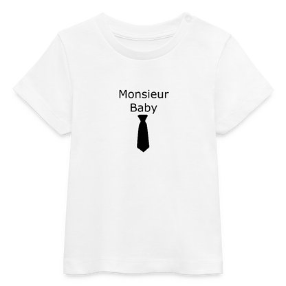 Monsieur Krawatte Stanley/Stella Baby Bio-T-Shirt 641537 - Weiß