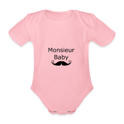 Monsieur Baby Baby Bio-Kurzarm-Body  156995 - Hellrosa