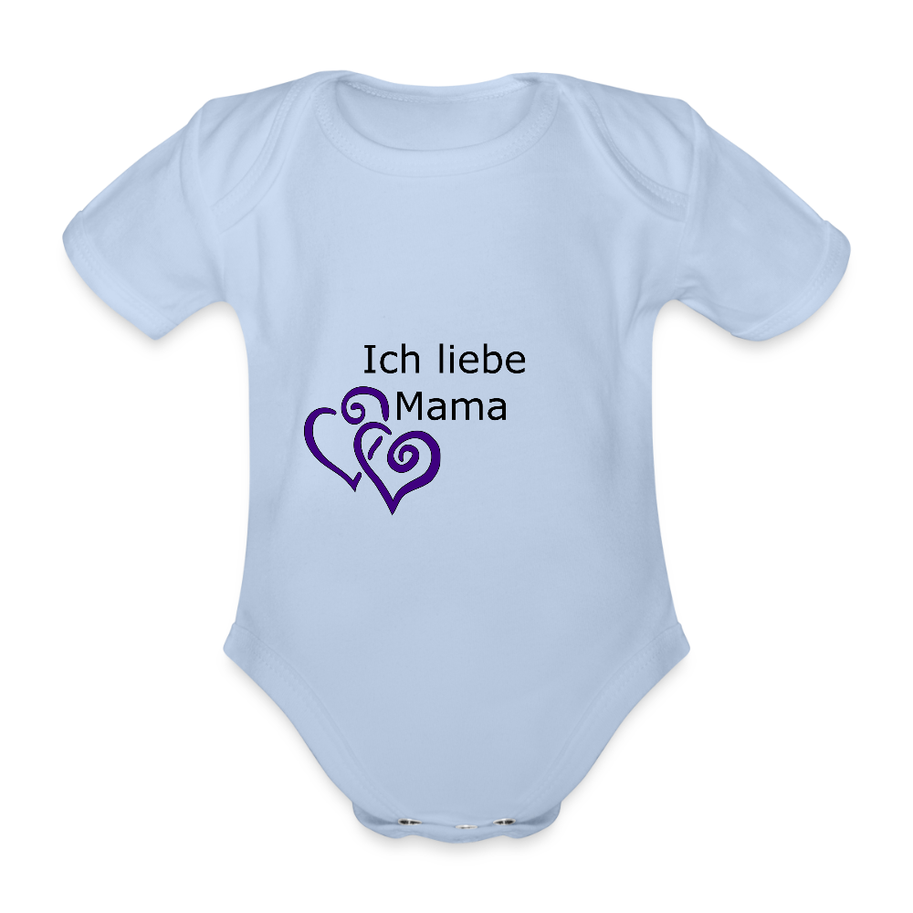 Ich Liebe Mama Herz Baby Bio-Kurzarm-Body 158537 - Sky