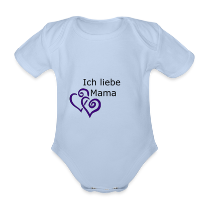 Ich Liebe Mama Herz Baby Bio-Kurzarm-Body 158537 - Sky