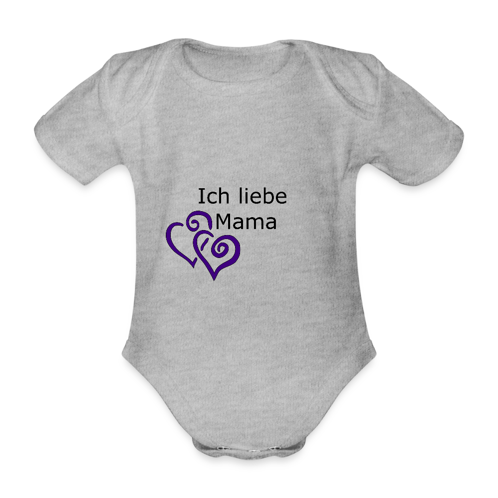 Ich Liebe Mama Herz Baby Bio-Kurzarm-Body 158537 - Grau meliert