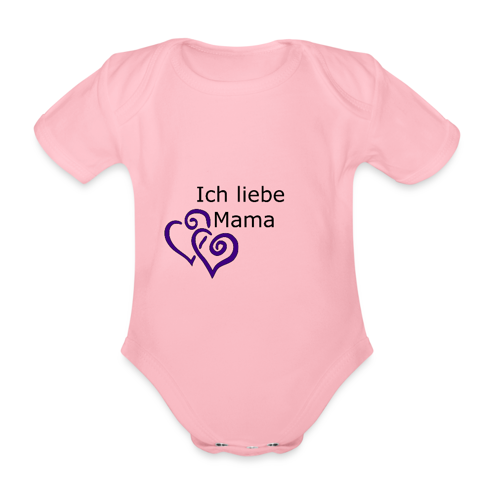 Ich Liebe Mama Herz Baby Bio-Kurzarm-Body 158537 - Hellrosa